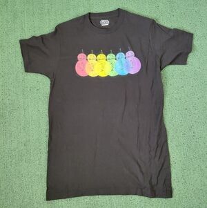 Star Wars BB-8 Droid Colorful Black T Shirt Sz Medium